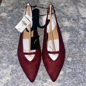 NWT Express Slingback Ballet Flats Size 8.5, Burgundy/Wine